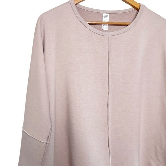 Spanx AirEssentials Crew Neck Tunic Mauve Pink 3/4 Sleeve Sweatshirt Medium - Picture 4 of 8